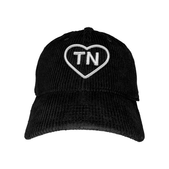 Black Corduroy Heart TN Baseball Cap