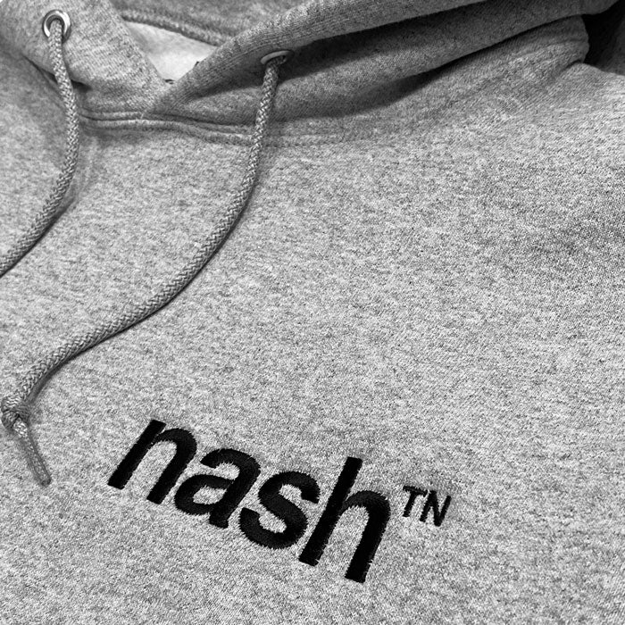 athletic gray nashville sweatshirt - hoodie with embroidered black nashᵀᴺ logo