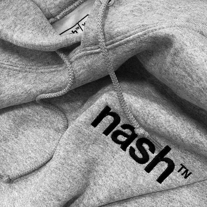 athletic gray nashville sweatshirt - hoodie with embroidered black nashᵀᴺ logo