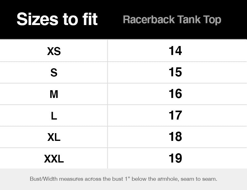 Nashville Tank Top Size Chart